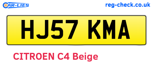HJ57KMA are the vehicle registration plates.
