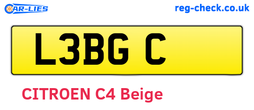 L3BGC are the vehicle registration plates.