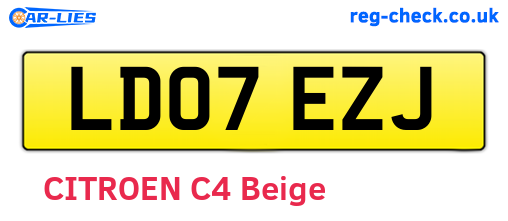 LD07EZJ are the vehicle registration plates.