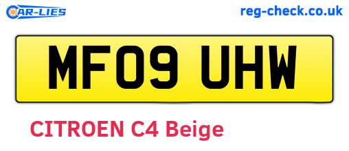 MF09UHW are the vehicle registration plates.