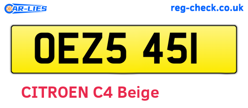 OEZ5451 are the vehicle registration plates.