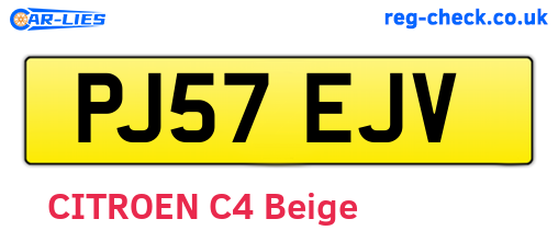 PJ57EJV are the vehicle registration plates.