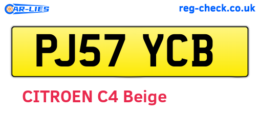 PJ57YCB are the vehicle registration plates.