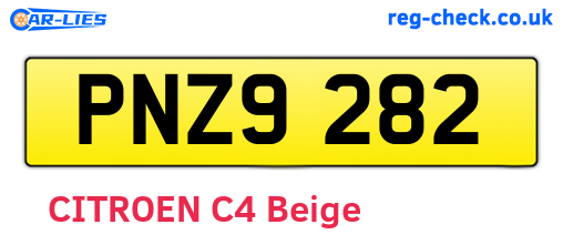 PNZ9282 are the vehicle registration plates.