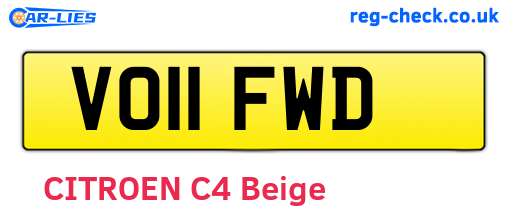 VO11FWD are the vehicle registration plates.