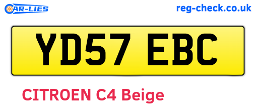 YD57EBC are the vehicle registration plates.
