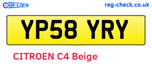 YP58YRY are the vehicle registration plates.