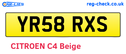 YR58RXS are the vehicle registration plates.
