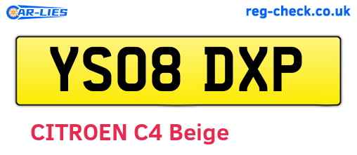 YS08DXP are the vehicle registration plates.