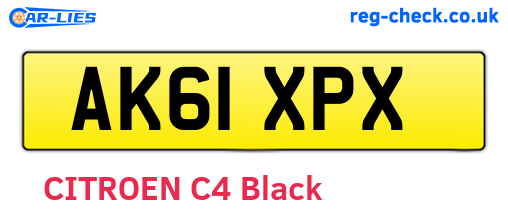 AK61XPX are the vehicle registration plates.