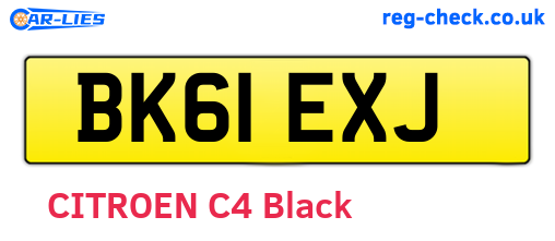 BK61EXJ are the vehicle registration plates.