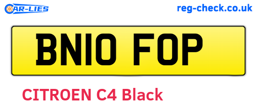 BN10FOP are the vehicle registration plates.