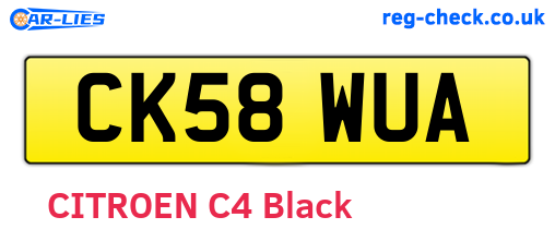 CK58WUA are the vehicle registration plates.