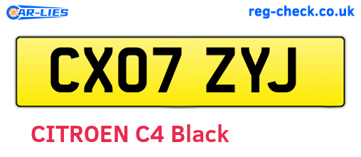 CX07ZYJ are the vehicle registration plates.