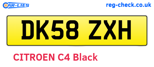 DK58ZXH are the vehicle registration plates.