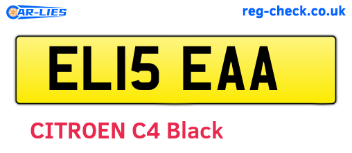 EL15EAA are the vehicle registration plates.
