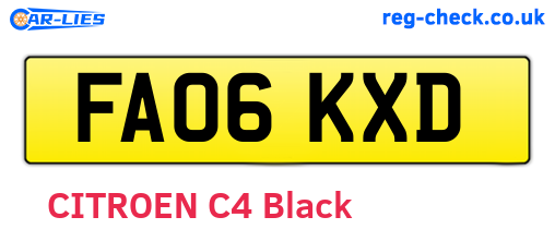 FA06KXD are the vehicle registration plates.