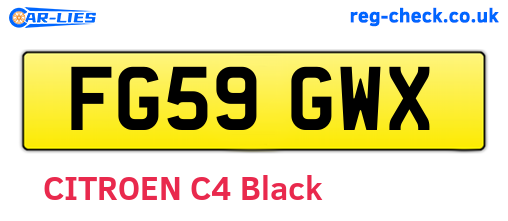 FG59GWX are the vehicle registration plates.