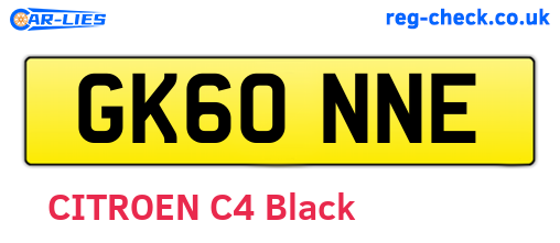 GK60NNE are the vehicle registration plates.