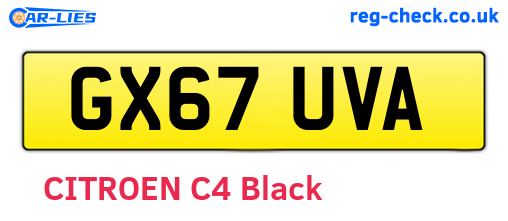 GX67UVA are the vehicle registration plates.