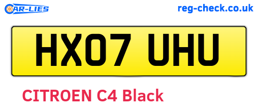 HX07UHU are the vehicle registration plates.