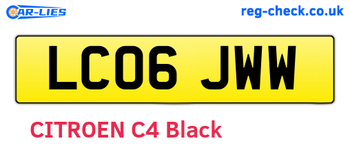 LC06JWW are the vehicle registration plates.