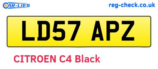 LD57APZ are the vehicle registration plates.