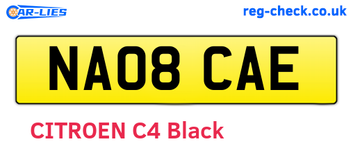 NA08CAE are the vehicle registration plates.