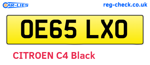 OE65LXO are the vehicle registration plates.
