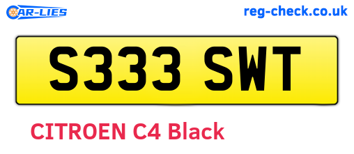 S333SWT are the vehicle registration plates.