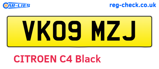 VK09MZJ are the vehicle registration plates.