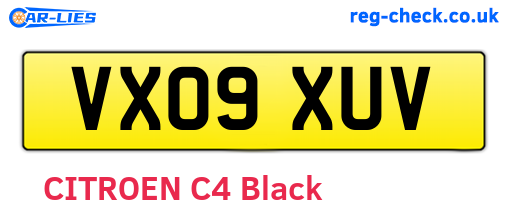 VX09XUV are the vehicle registration plates.