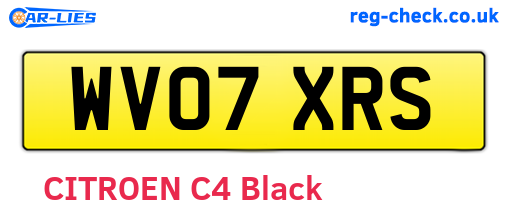 WV07XRS are the vehicle registration plates.