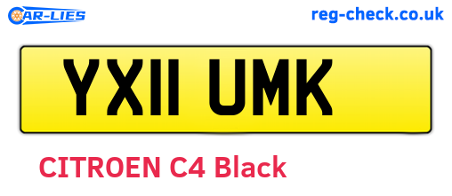 YX11UMK are the vehicle registration plates.