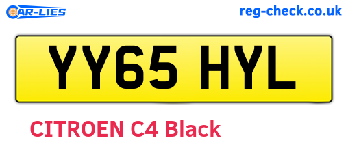 YY65HYL are the vehicle registration plates.