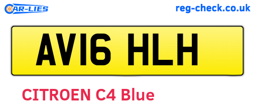 AV16HLH are the vehicle registration plates.