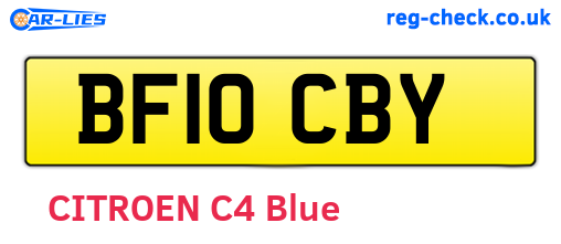 BF10CBY are the vehicle registration plates.
