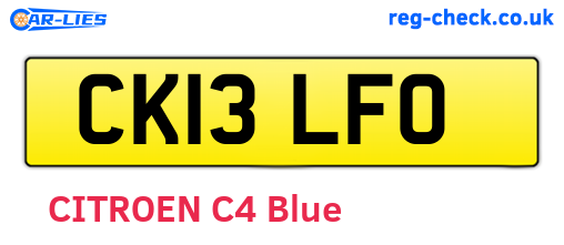 CK13LFO are the vehicle registration plates.