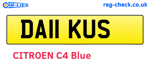 DA11KUS are the vehicle registration plates.