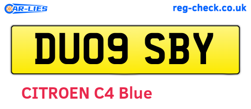 DU09SBY are the vehicle registration plates.