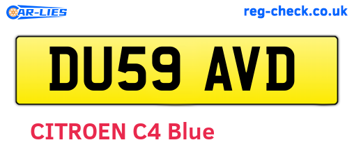 DU59AVD are the vehicle registration plates.