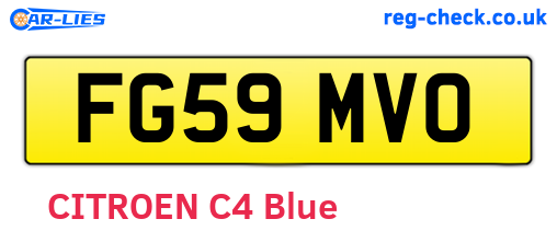 FG59MVO are the vehicle registration plates.