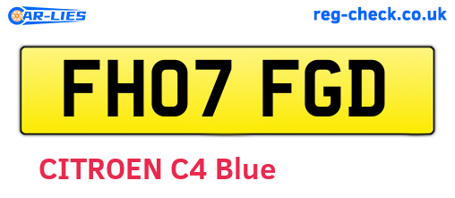 FH07FGD are the vehicle registration plates.