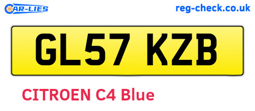 GL57KZB are the vehicle registration plates.