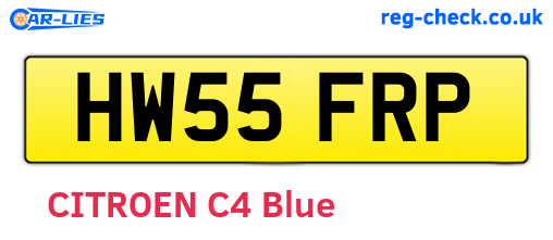 HW55FRP are the vehicle registration plates.