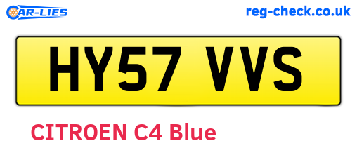 HY57VVS are the vehicle registration plates.