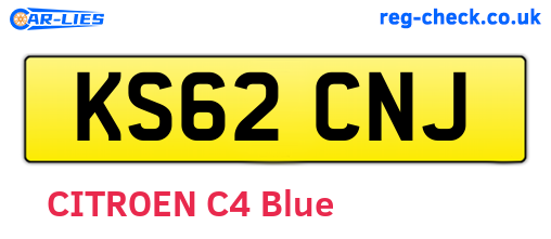 KS62CNJ are the vehicle registration plates.