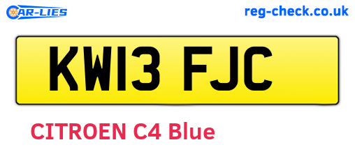 KW13FJC are the vehicle registration plates.