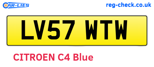 LV57WTW are the vehicle registration plates.