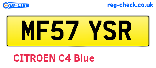 MF57YSR are the vehicle registration plates.